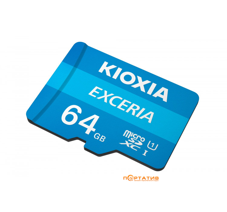 Kioxia microSDXC Card 64GB Exceria Class 10 UHS U1 + SD Adapter (LMEX1L064GG2)