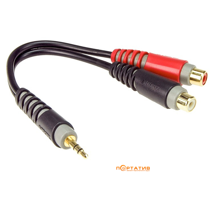 Кабель Klotz Y-Cable black Mini Jack - 2x RCA-Socket 0,2m