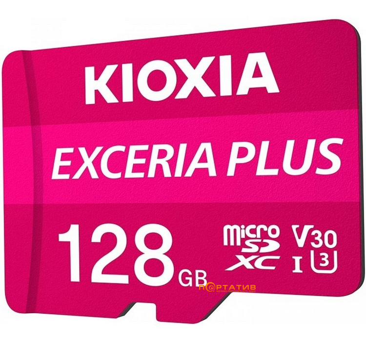 Kioxia microSDXC 128 GB Class 10 UHS-I U3 V30 Exceria Plus + SD Adapter (LMPL1M128GG2)