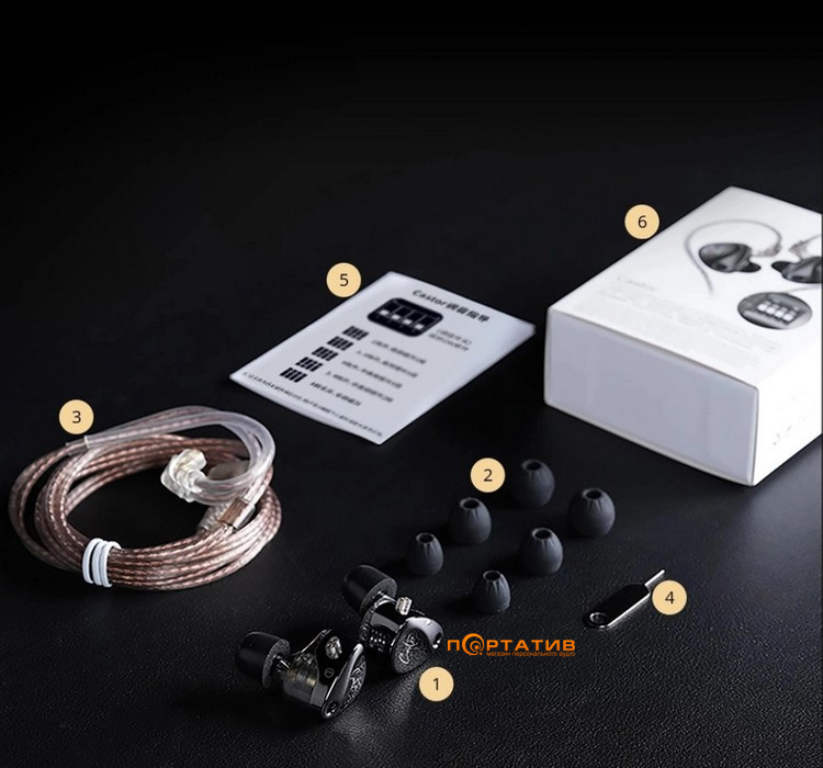 Навушники KZ Audio Castor Bass