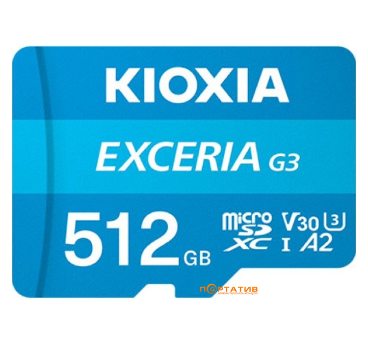 Kioxia microSDXC 512GB UHS-I U3 V30 Exceria + SD Adapter (LMEX3L512GG2)