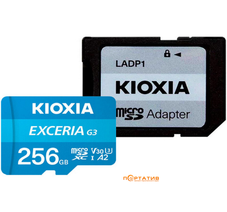 Kioxia microSDXC 256GB Exceria G3 Class 10 U3 V30 + Adapter (LMEX3L256GG2)