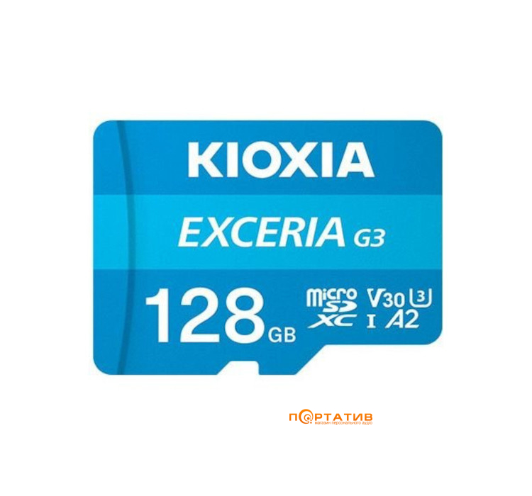 Карта памяти Kioxia microSDXC 128Gb Exceria G3 UHS-I U3 V30 + SD Adapter (LMEX3L128GG2)