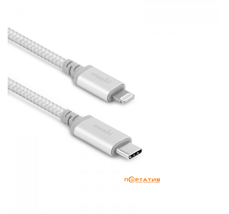 Кабель Moshi Integra™ Cable USB-C to Lightning Jet Silver (1.2 m) (99MO084105)
