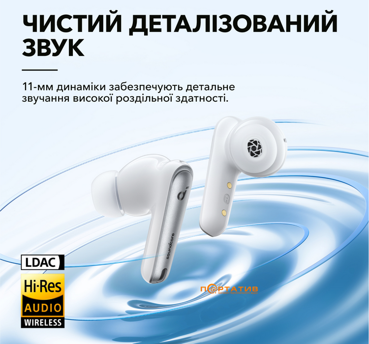 Наушники Anker SoundCore Liberty 4 NC Clear White (A3947G21)