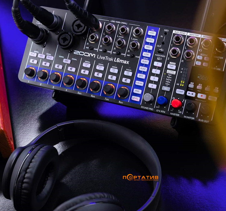 Цифровий мікшерний пульт Zoom LiveTrak L6max