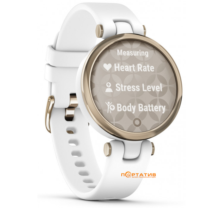 Смарт-часы Garmin Lily Cream Gold Bezel with White Case and Silicone Band (010-02384-10)