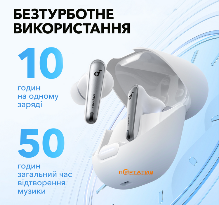 Наушники Anker SoundCore Liberty 4 NC Clear White (A3947G21)