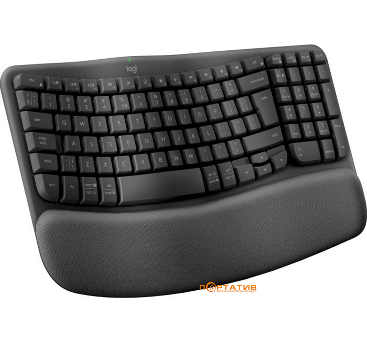 Клавіатура Logitech Wave Keys Wireless Ergonomic Graphite UA (920-012304)