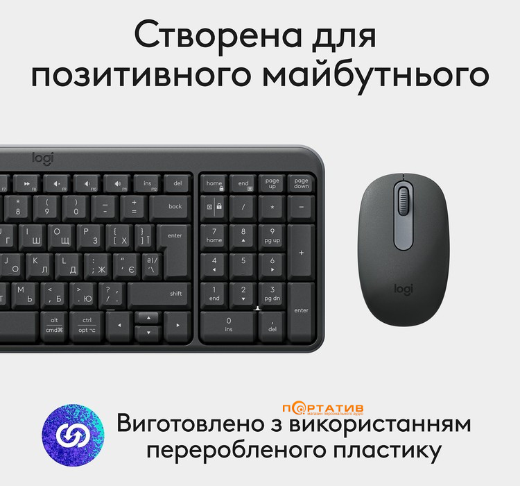 Комплект Logitech MK250 Wireless Combo Graphite UA (920-013823)