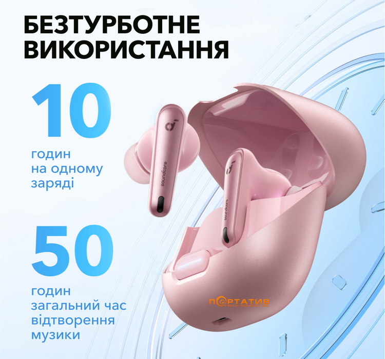 Наушники Anker SoundCore Liberty 4 NC Pastel Pink (A3947G51)