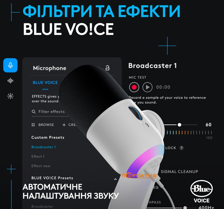 Микрофон Logitech Yeti GX Dynamic RGB Gaming Mic with Lightsync OFF White (988-000576)