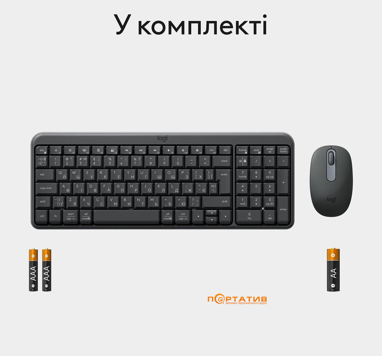 Комплект Logitech MK250 Wireless Combo Graphite UA (920-013823)