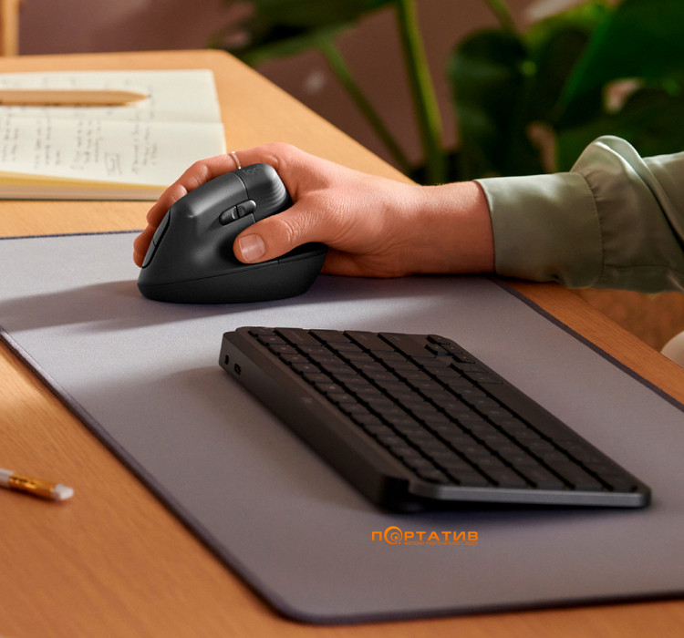 Мишка Logitech Lift Vertical Ergonomic Mouse for Business Graphite (910-006494) U