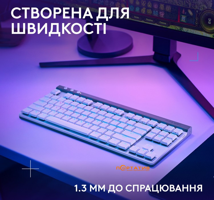 Клавиатура Logitech G515 Lightspeed TKL Wireless Gaming White (920-012539)