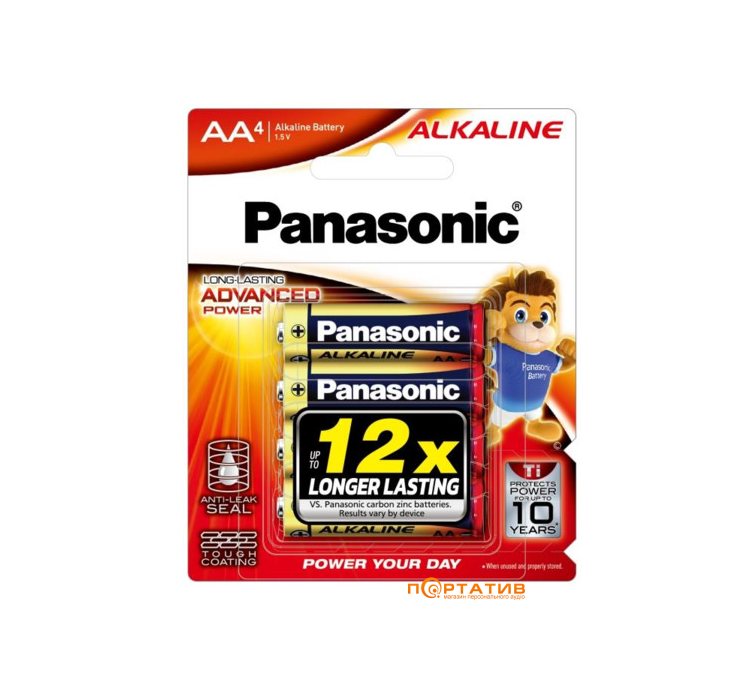 Батарейка Panasonic ALKALINE POWER AA BLI 4 (LR6T/4B)