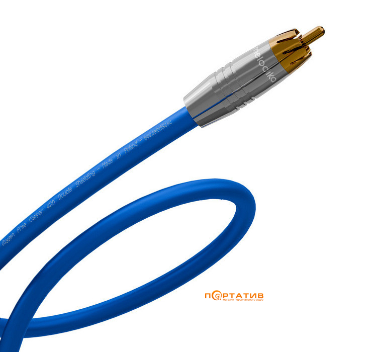 Melodika Sky Blue Coaxial Cable RCA-RCA lenght 1,5m (SBCX15)