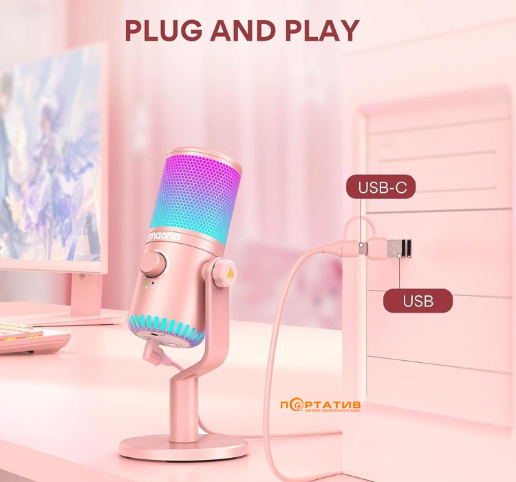 Мікрофон Maono DM30 Pink