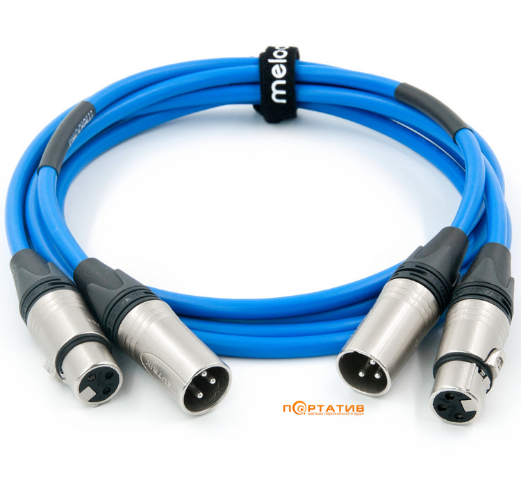 Melodika Sky Blue Cable 2x XLR - 2x XLR lenght 1,5m (SB2X15)