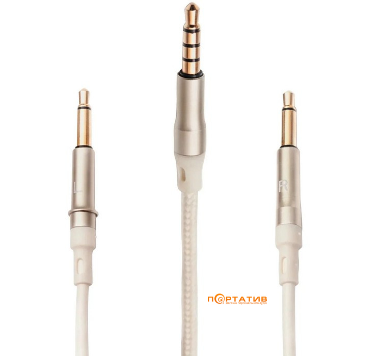 Кабель для навушників Meze 99 1.2m Cable with mic & remote White Silver