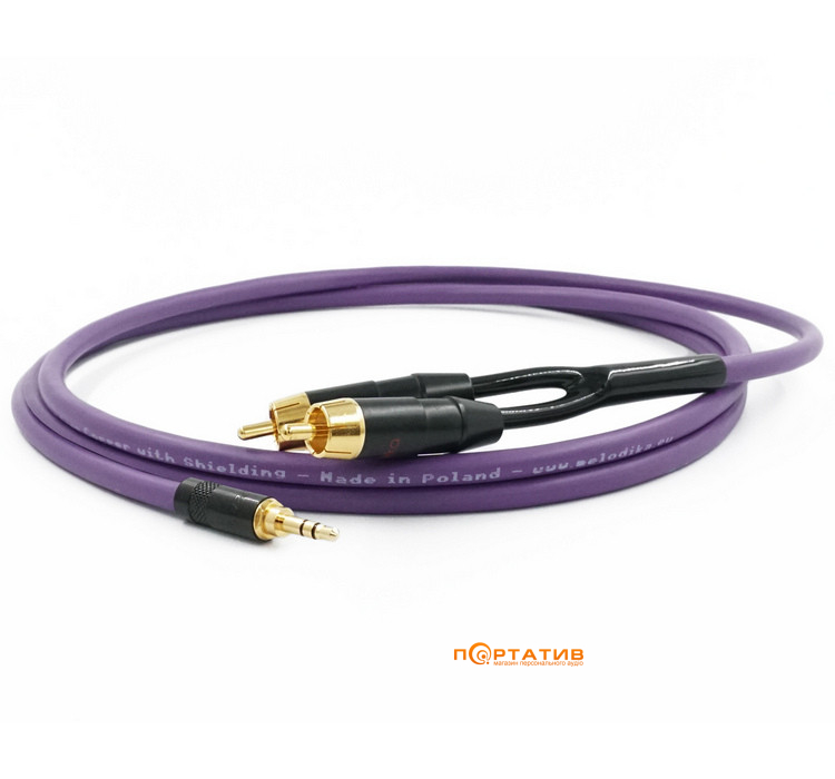 Melodika Purple Raine stereo jack cable 3.5mm - 2x RCA length 0,5m (MDMJ2R05)