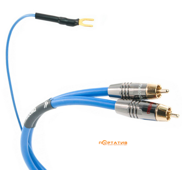 Melodika Sky Blue Phono Cable 2xRCA - 2x RCA with ground wire 1,5m (SBPH15)