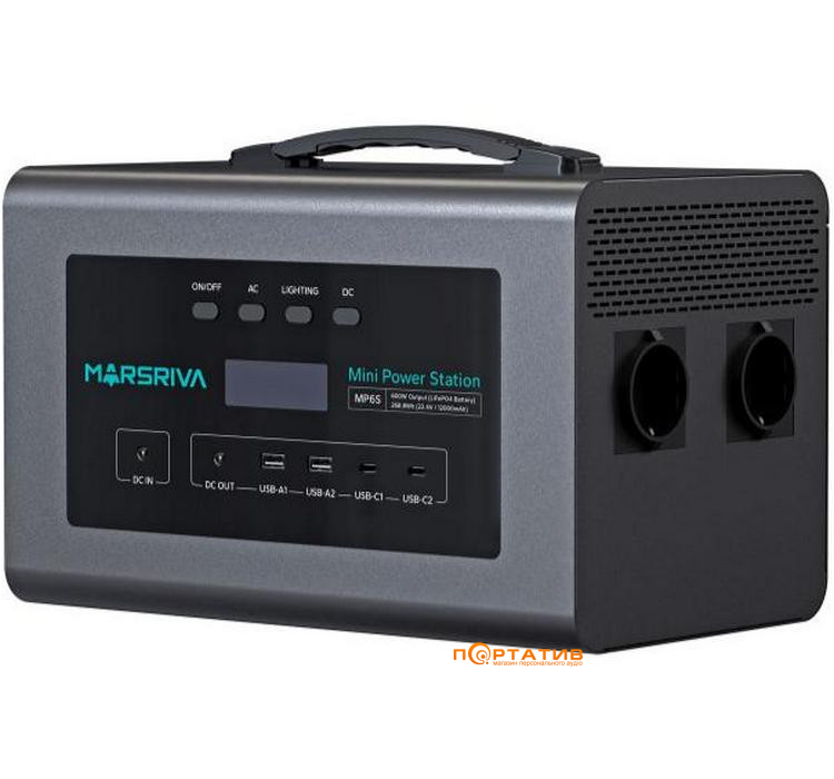 Портативная зарядная станция Marsriva MP6Pro 268Wh 600W (MP6S_MARSRIVA)