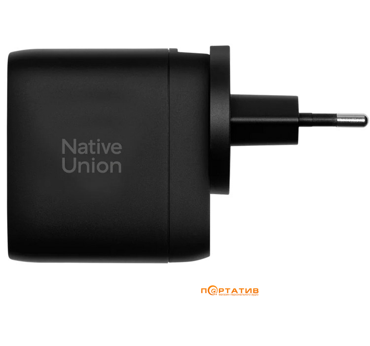 Зарядное устройство Native Union Fast GaN Charger PD 67W 3 Ports Black (FAST-PD67-BLK-2CA)