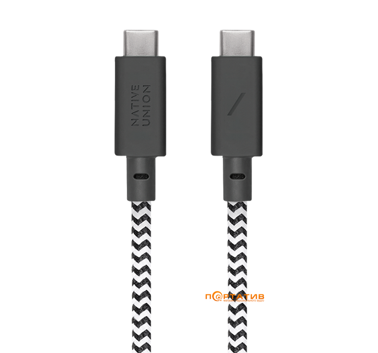 Native Union Anchor Cable USB-C to USB-C Pro 240W Zebra (3 m) (ACABLE-C-ZEB-NP)