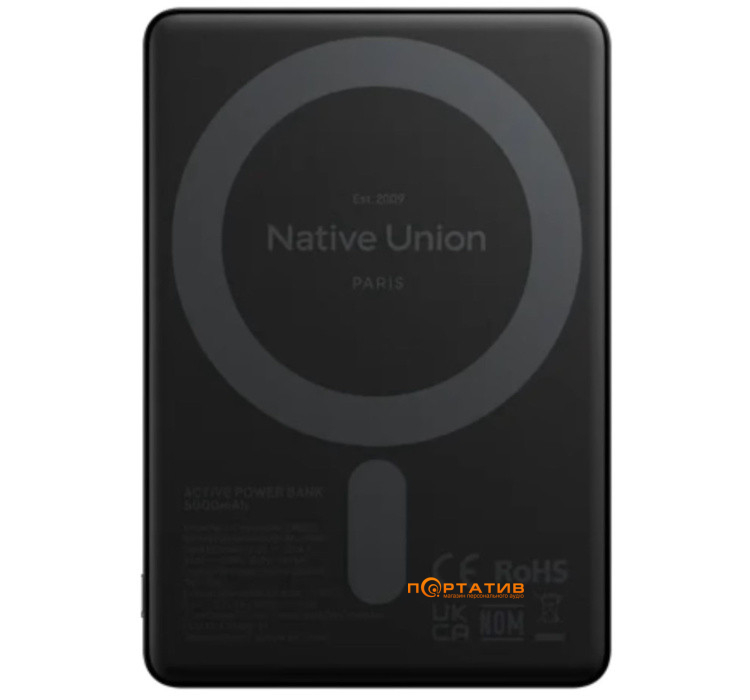 Зовнішній акумулятор Native Union Active Magnetic 5 000mAh Black (ACTPB-5KMS-BLK)