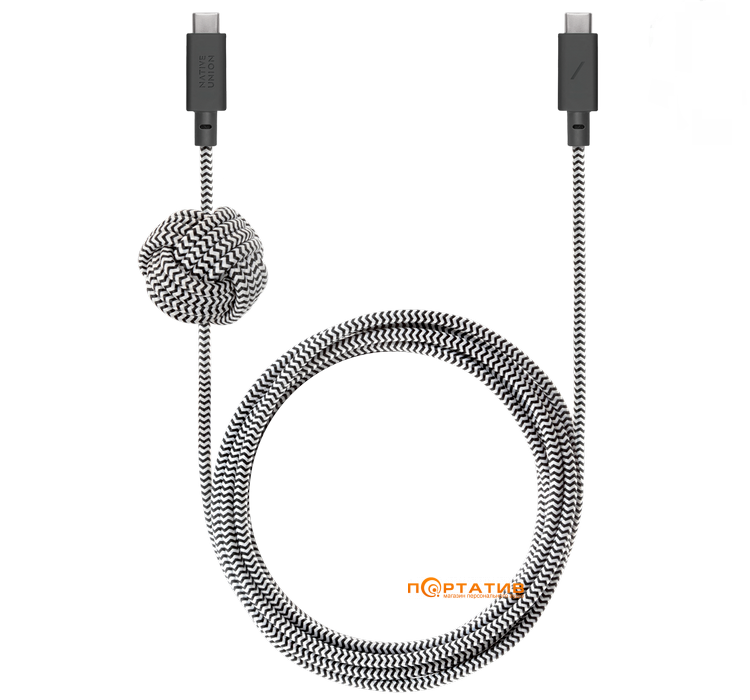 Native Union Anchor Cable USB-C to USB-C Pro 240W Zebra (3 m) (ACABLE-C-ZEB-NP)