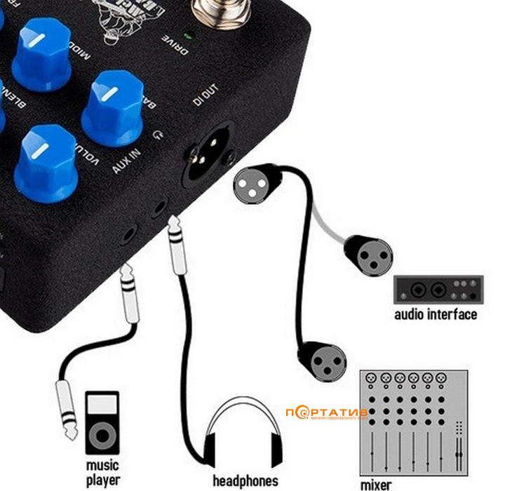 Педаль ефектів NUX MLD Bass Preamp + DI Pedal (NBP-5)