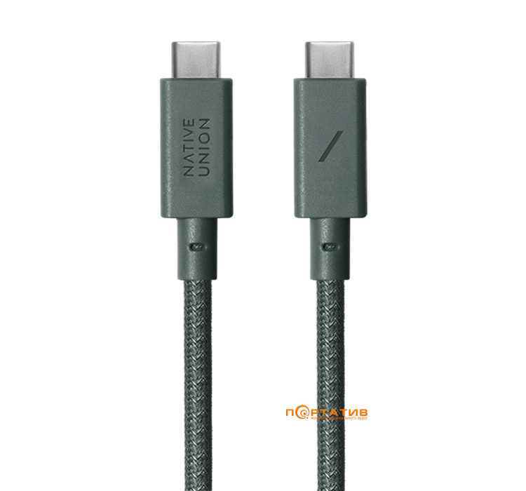 Кабель Native Union Anchor Cable USB-C to USB-C Pro 240W Slate Green (3 m) (ACABLE-C-GRN-NP)
