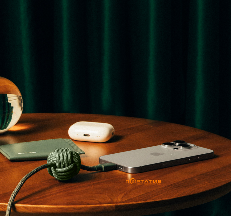 Кабель Native Union Anchor Cable USB-C to USB-C Pro 240W Slate Green (3 m) (ACABLE-C-GRN-NP)