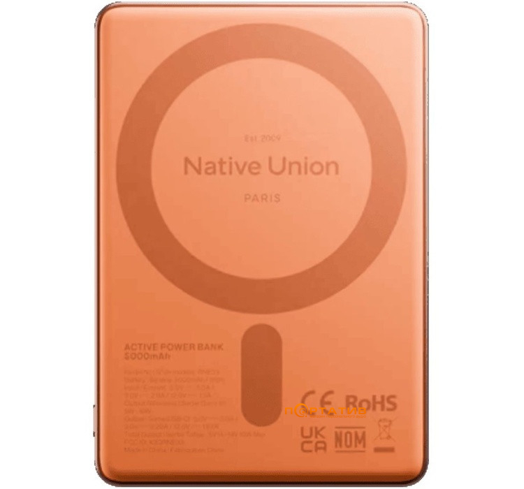 Зовнішній акумулятор Native Union Active Magnetic 5 000mAh Apricot Crush (ACTPB-5KMS-APR)