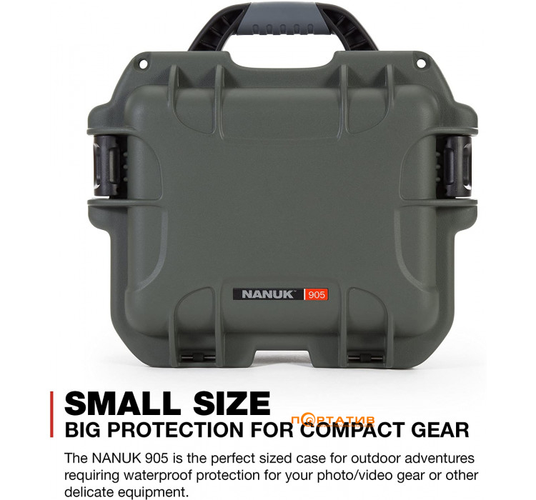 Водонепроницаемый пластиковый кейс Nanuk Case 905 With Padded Divider Olive (905-2006)