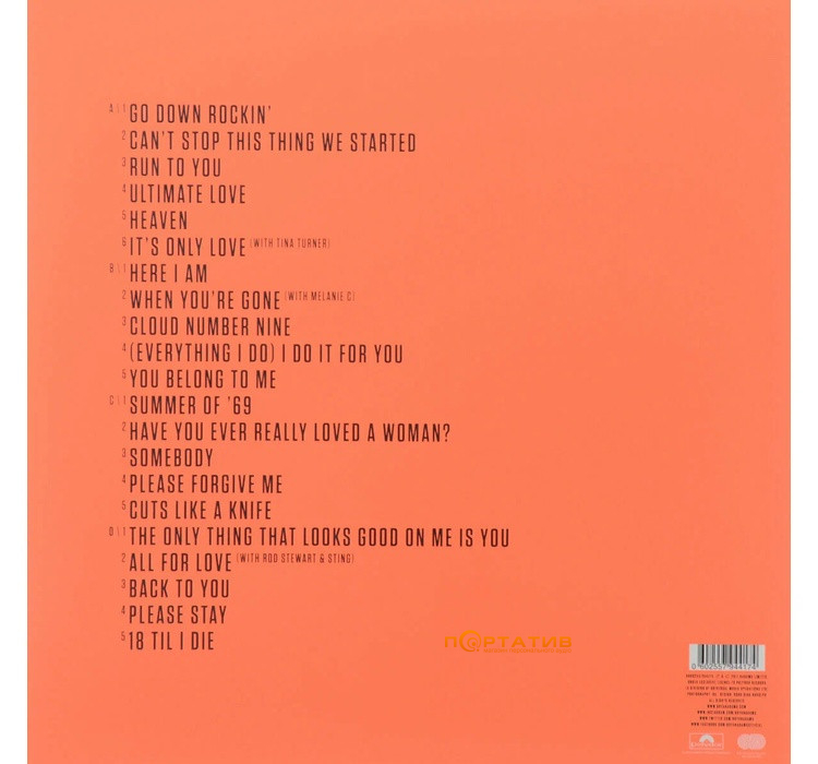 Виниловая пластинка Bryan Adams - Ultimate Greatest Hits [2LP]