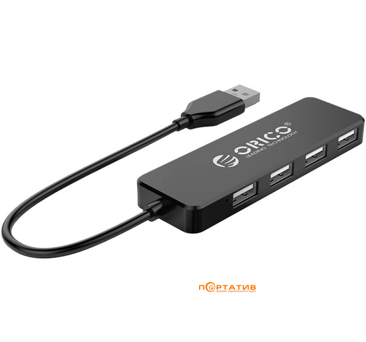 USB-хаб ORICO USB 2.0 4 ports Hub Black (FL01-BK-BP)
