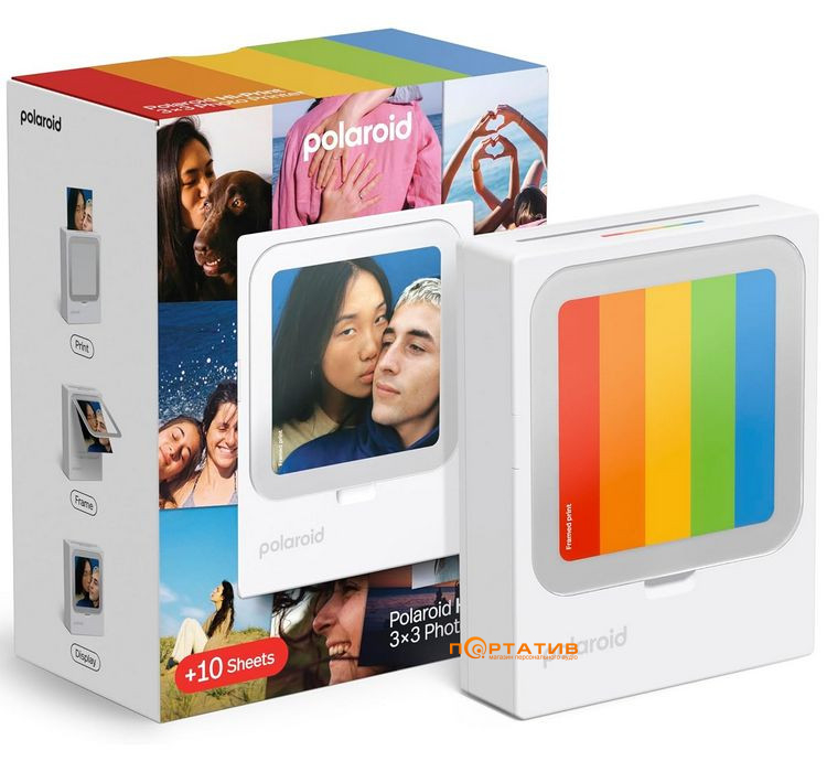 Фотопринтер Polaroid Hi Print 3x3 Pocket Photo Printer + 10 Sheets (9196)