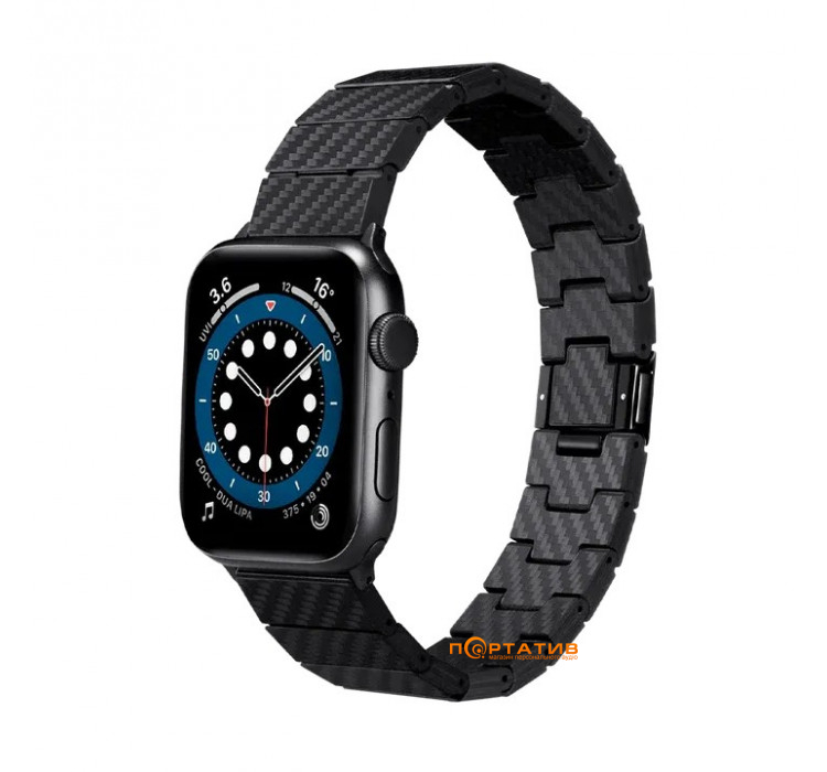 Pitaka Modern Carbon Fiber Watch Band Black/Grey for Apple Watch 49/45/44mm (AWB1003)