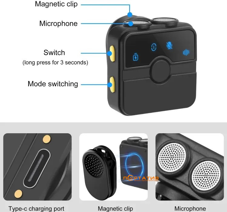 Микрофон Puluz PU3155B SmartLink WS300