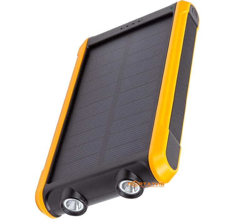 Внешний аккумулятор PowerPlant 10000mAh, 2xUSB-A, LED Light, Solar Panel (PB930494)