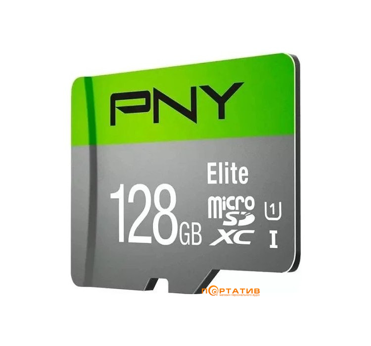 Карта памяти PNY Elite microSDXC 128GB Class 10 + SD Adapter (P-SDU128V11100EL-GE)