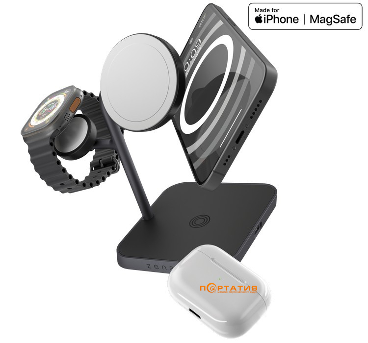 Zens 4-in-1 MagSafe + Watch Wireless Charging Station Black (ZEAPDC01/00)