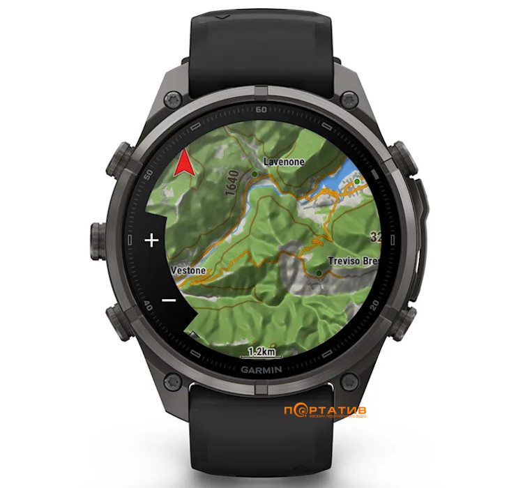 Смарт-годинник Garmin Fenix 9 Pro – inReach, 47mm, Carbon Gray DLC Titanium with Black/Pebble Grey Silicone Band (010-04336-11)