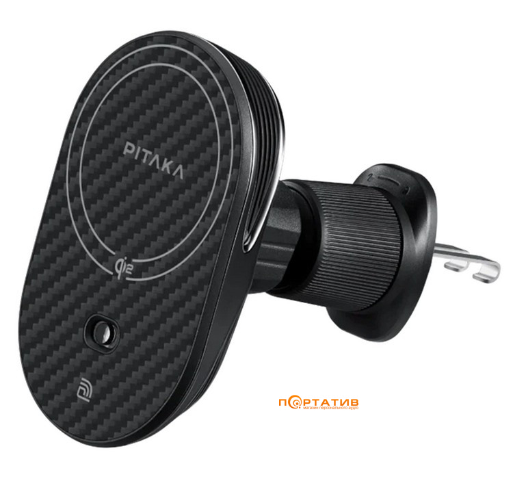 Автомобильный держатель Pitaka MagEZ Car Mount Pro 2 Qi2 Car Vent Black (CM2402N)