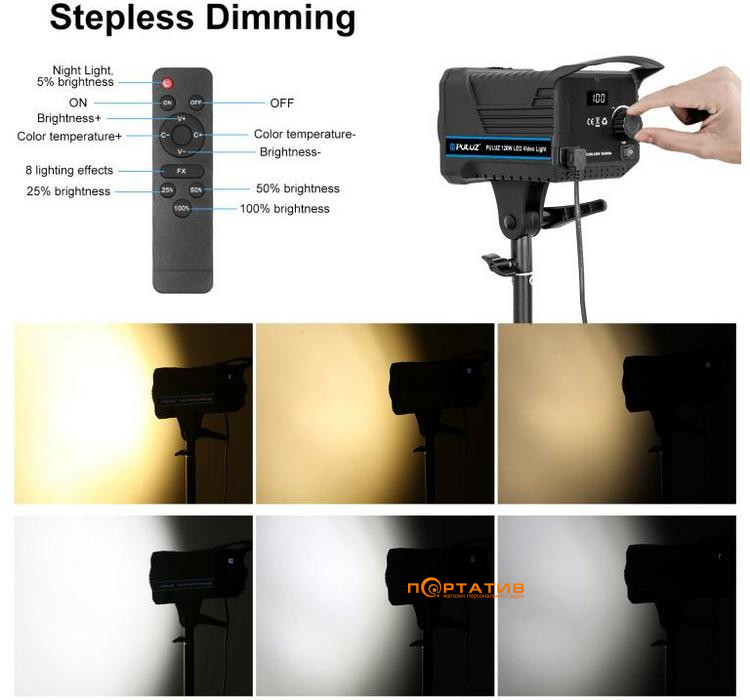 Комплект студийного света Puluz PKT3111EU 120W with Softbox Reflector & Tripod