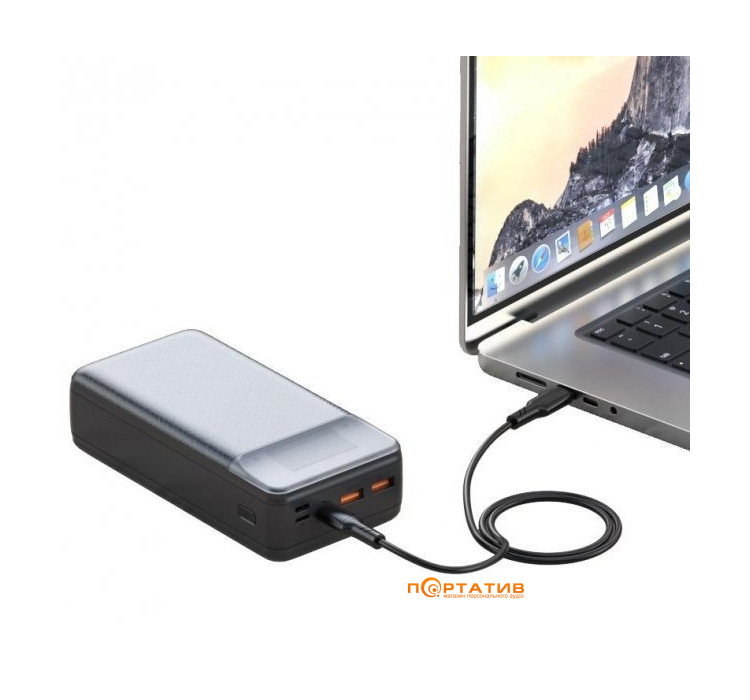 Зовнішній акумулятор XO Power Bank PR201 30000 mAh PD65W for Laptop Black