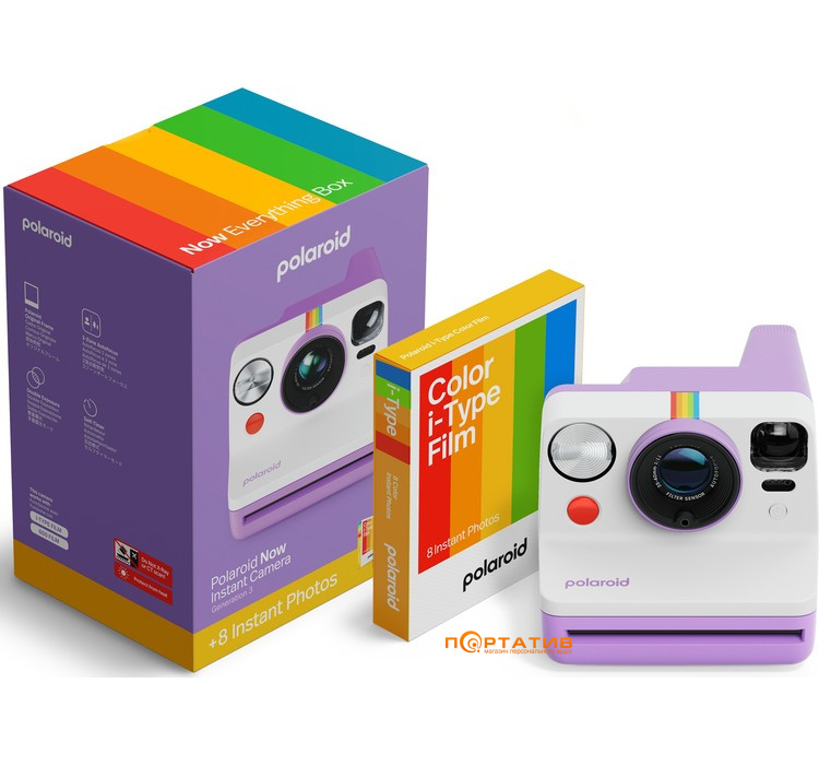 Камера моментальной печати Polaroid Now Gen 3 Purple + Color Film Bundle (8 photos) (6577)