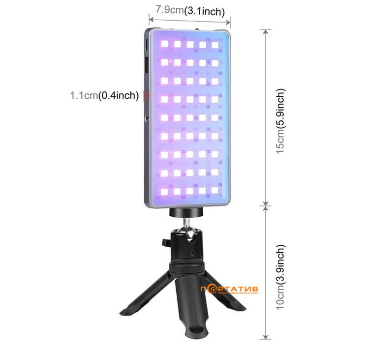 Портативный полноцветный RGB свет Puluz PU633